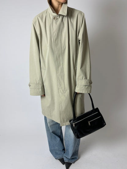 Long Mac coat | Grey / green