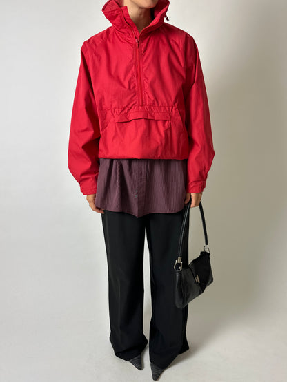 Funnel-neck Anorak Windbreaker | Red