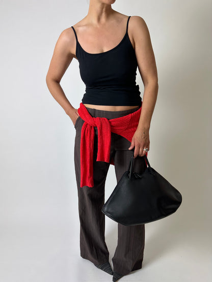Straight leg pantalon | Dark brown