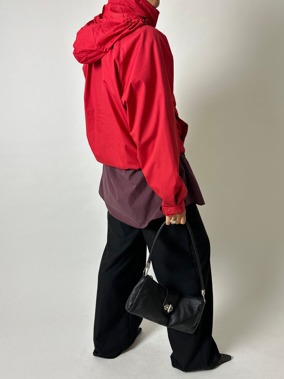Funnel-neck Anorak Windbreaker | Red