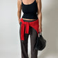 Straight leg pantalon | Dark brown