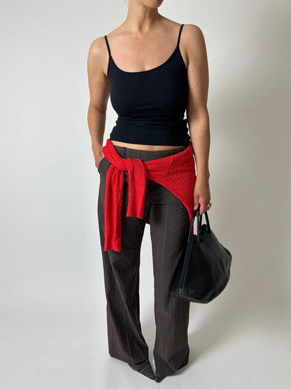 Straight leg pantalon | Dark brown