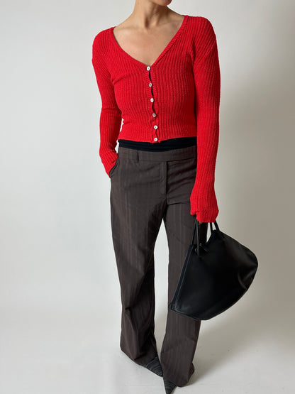 Straight leg pantalon | Dark brown