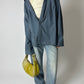 Relaxed cotton blend shirt | Denim blue