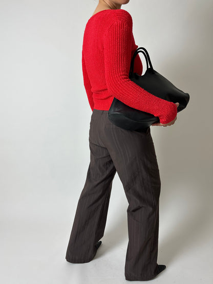 Straight leg pantalon | Dark brown