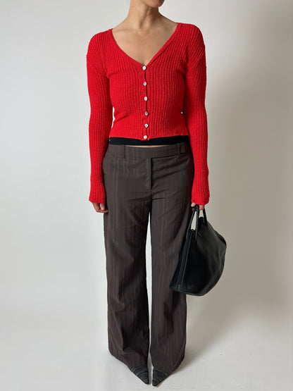 Straight leg pantalon | Dark brown