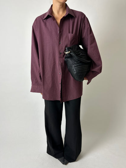Relaxed fit striped shirt | Bordeaux / white