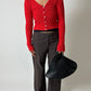 Cropped cardigan | Bright red