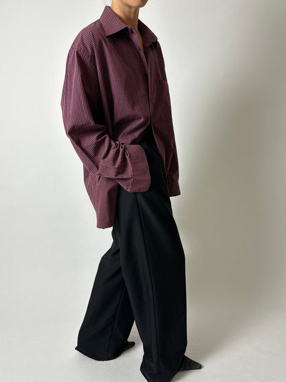 Relaxed fit striped shirt | Bordeaux / white