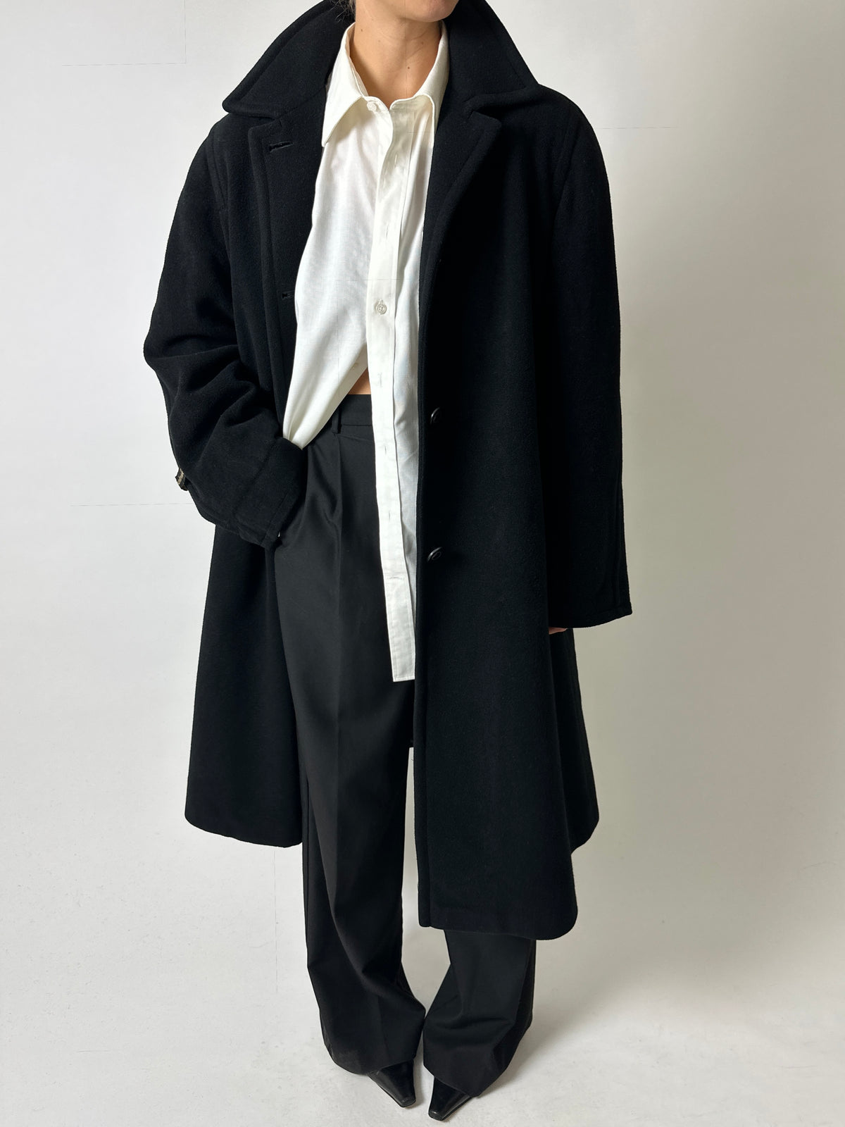 Long wool coat | Black