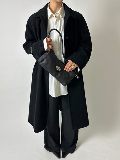 Long wool coat | Black