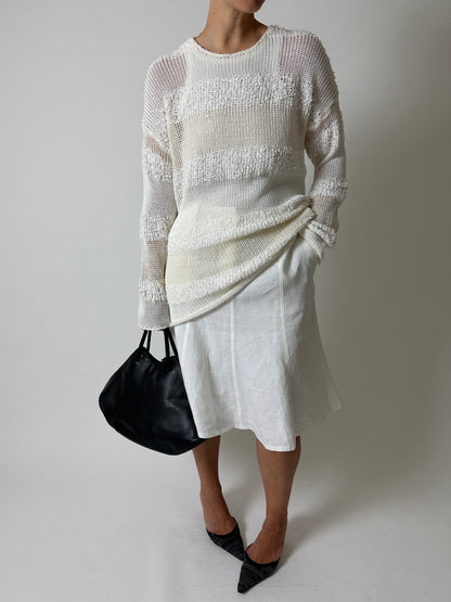 Linen skirt | White
