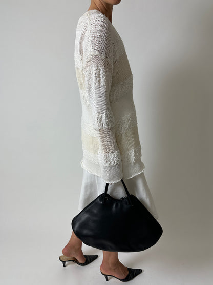 Striped knitted sweater | Off white