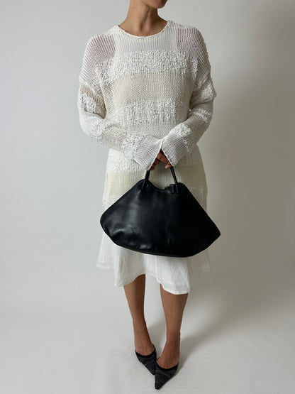 Leather hand bag | Black