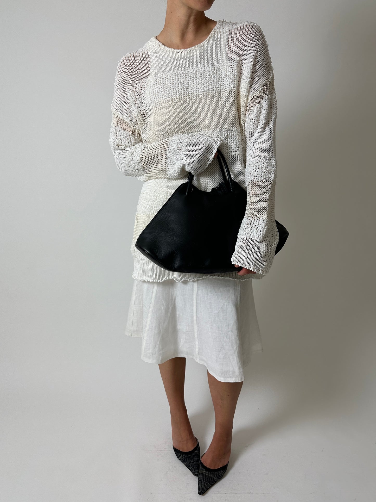 Leather hand bag | Black