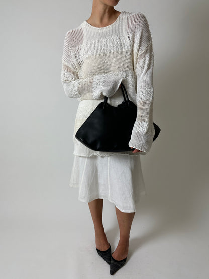 Leather hand bag | Black