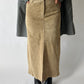 Suede maxi skirt | Sand beige