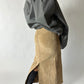 Suede maxi skirt | Sand beige