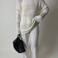 Striped knitted sweater | Off white