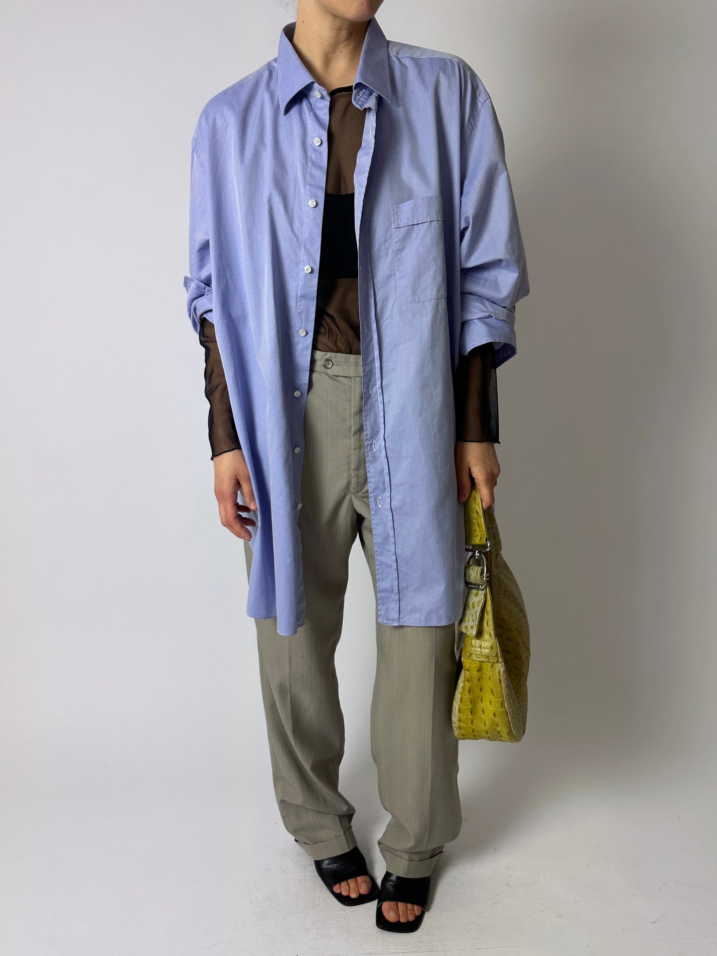 Classic satin cotton shirt | Blue