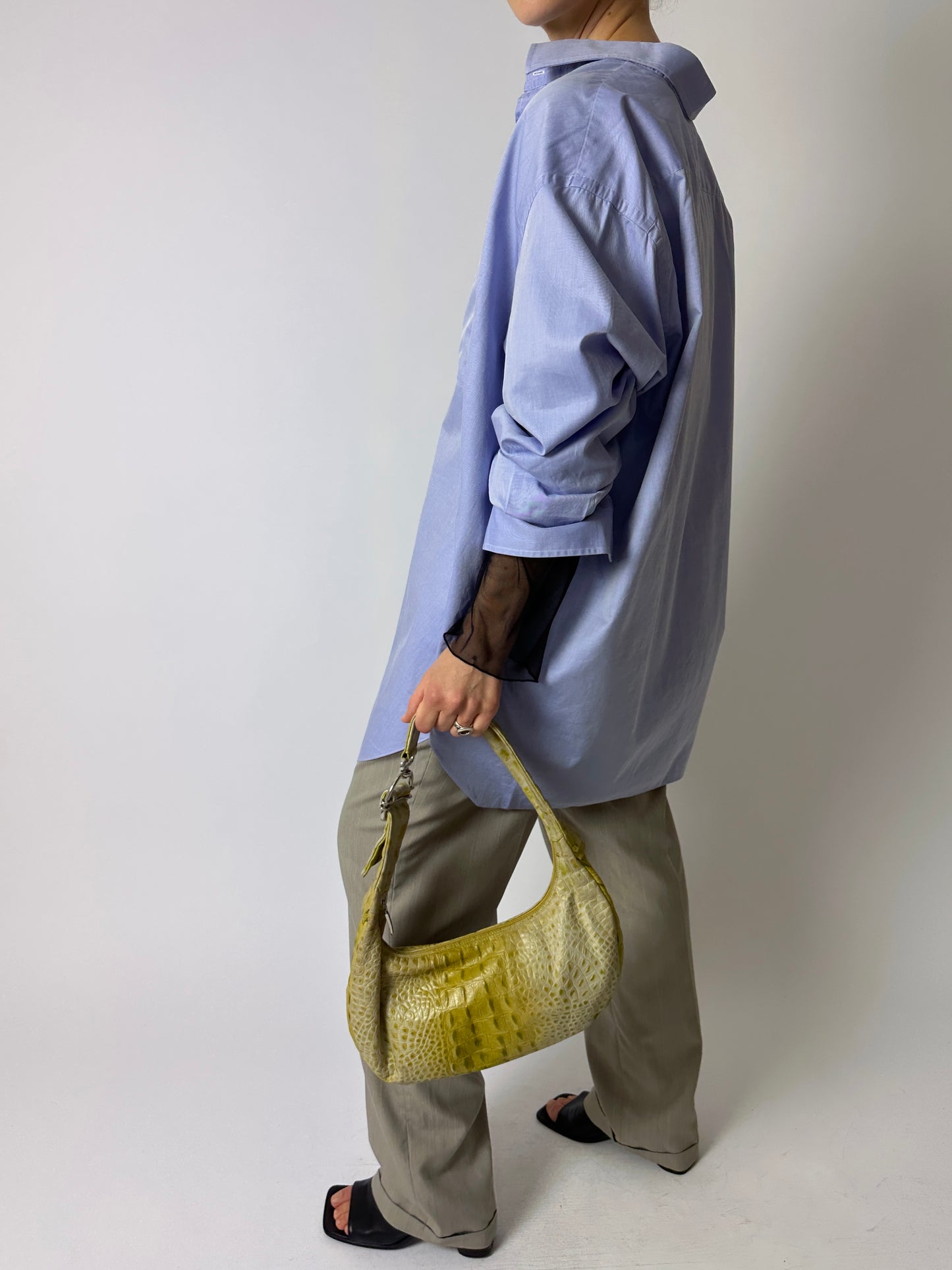 Classic satin cotton shirt | Blue