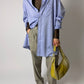 Classic satin cotton shirt | Blue