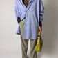Classic satin cotton shirt | Blue