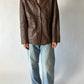 Leather blazer jacket | Brown