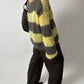 Mohair striped sweater | Taupe / Soft yellow