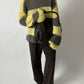 Mohair striped sweater | Taupe / Soft yellow