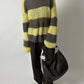 Mohair striped sweater | Taupe / Soft yellow