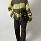 Mohair striped sweater | Taupe / Soft yellow