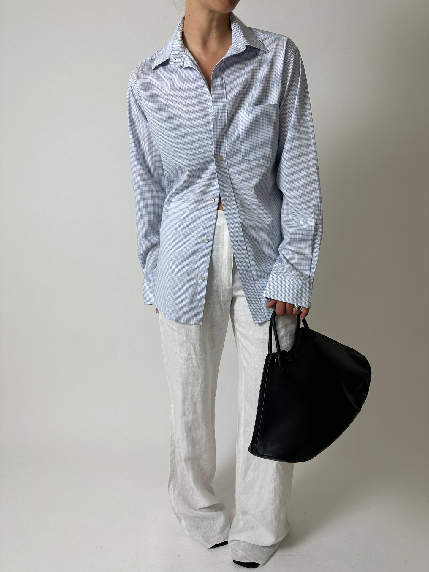 Mini checkered shirt | White / Blue