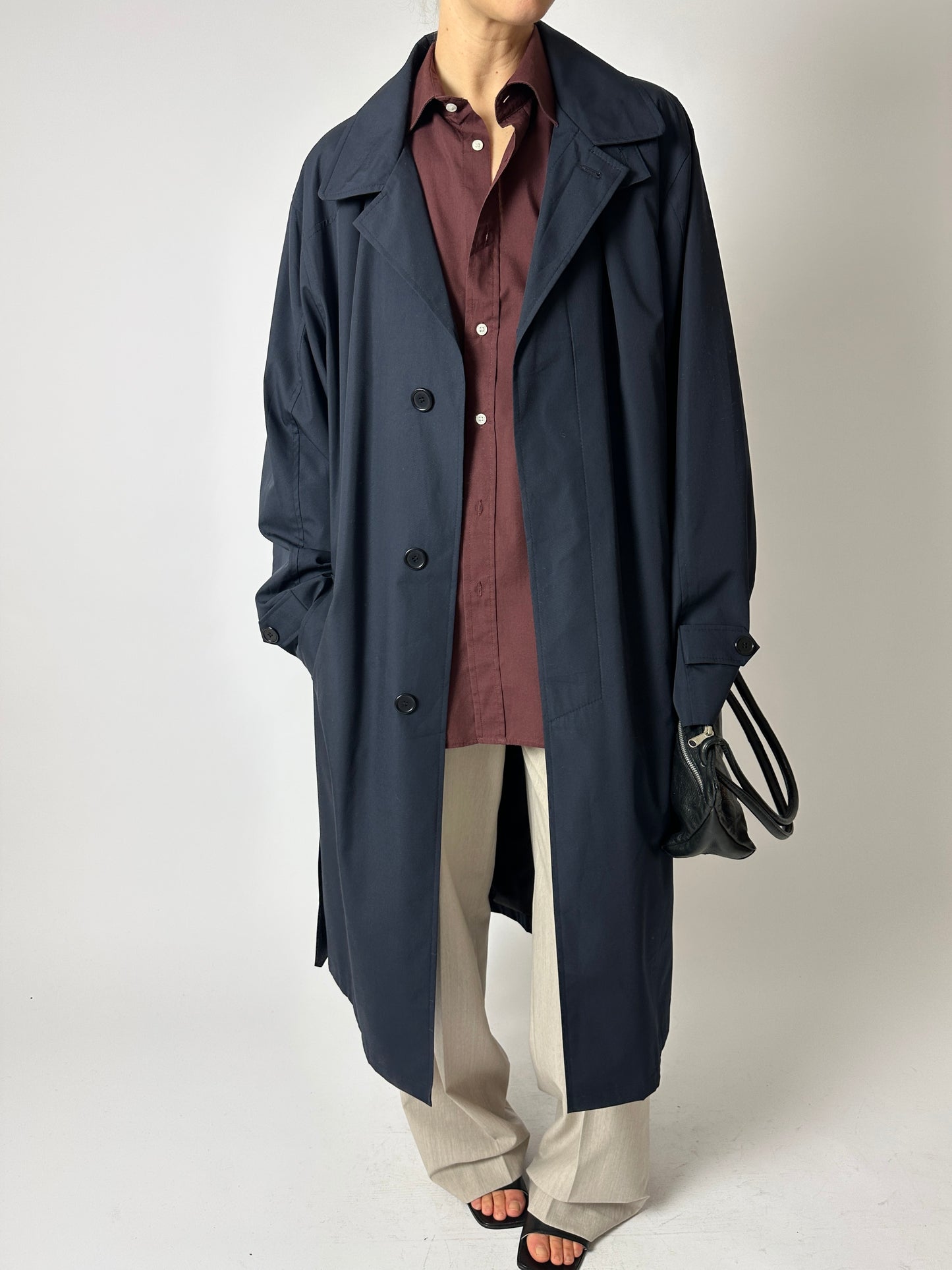 Oversized trench coat | Dark blue
