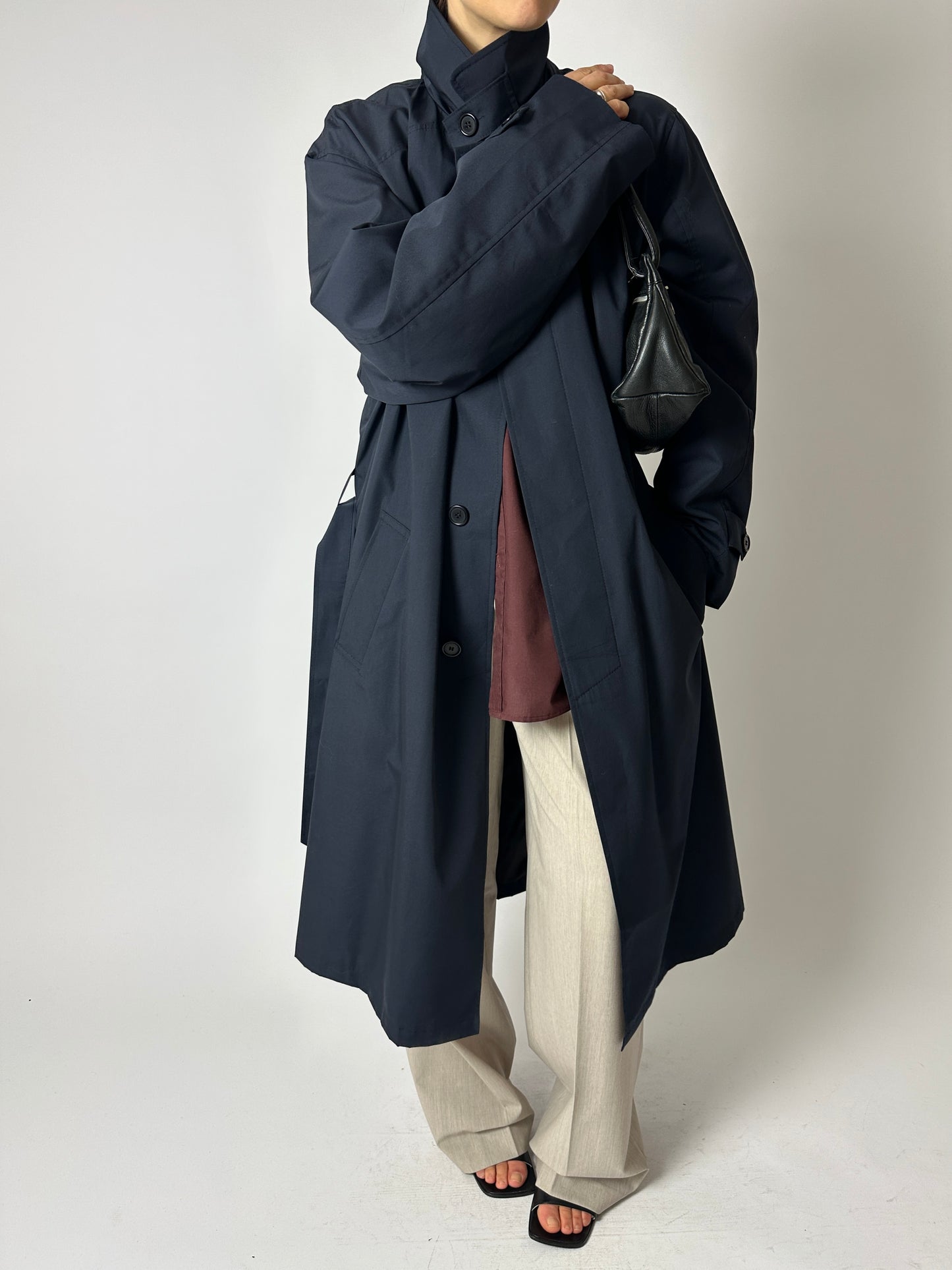 Oversized trench coat | Dark blue