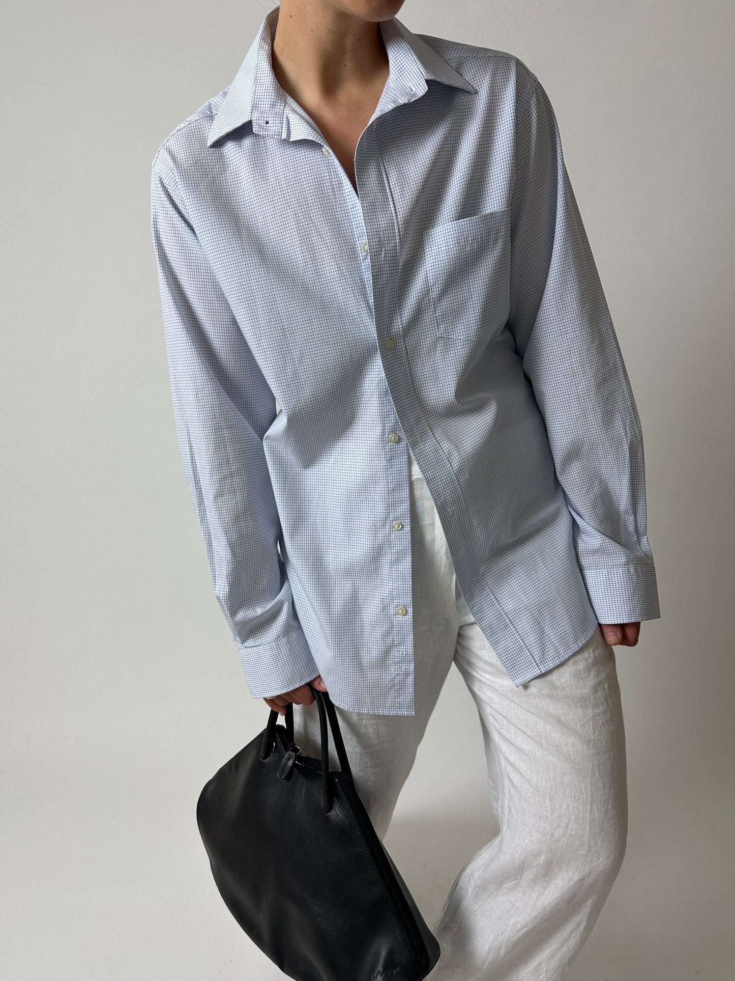 Mini checkered shirt | White / Blue