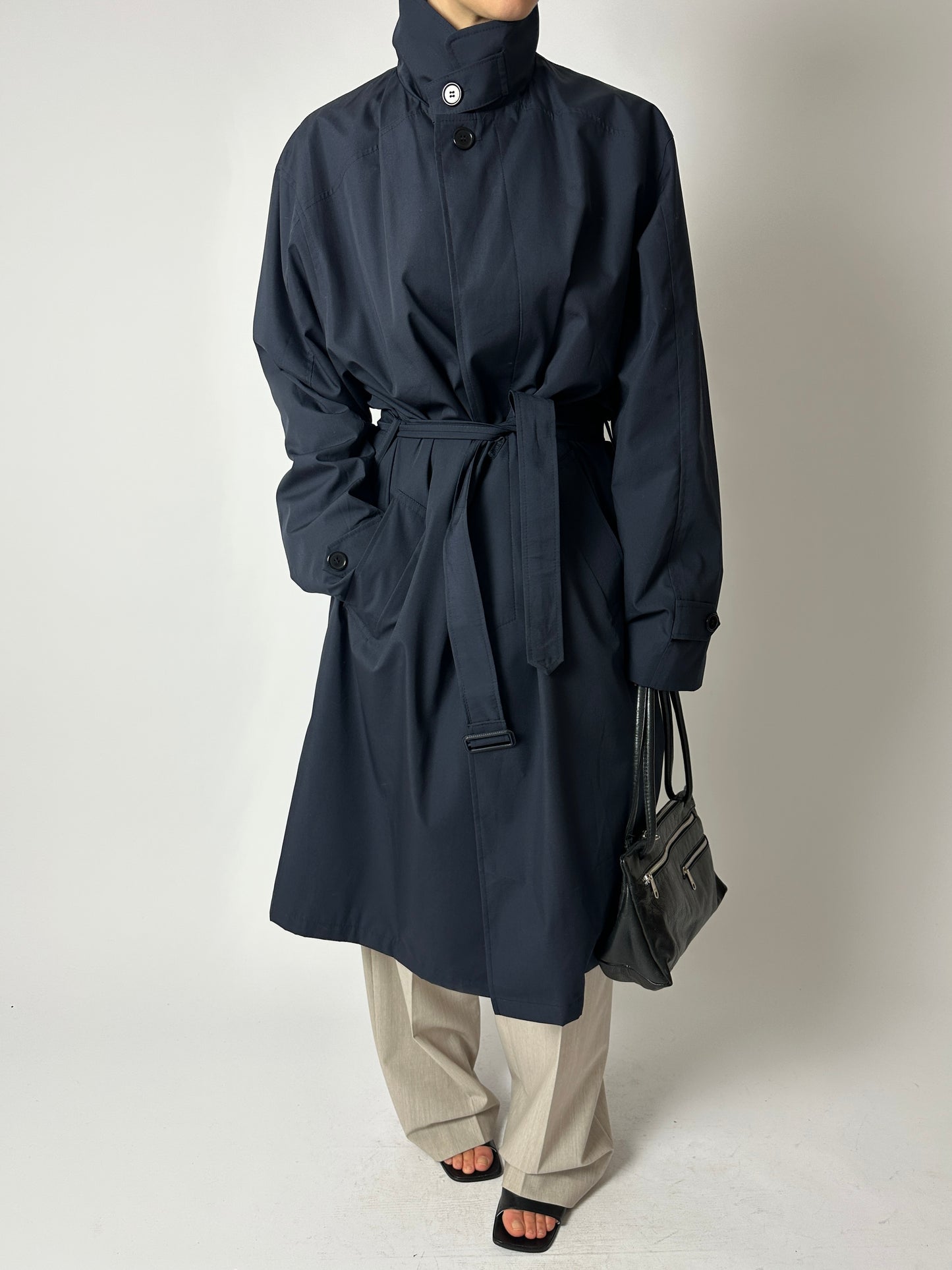 Oversized trench coat | Dark blue