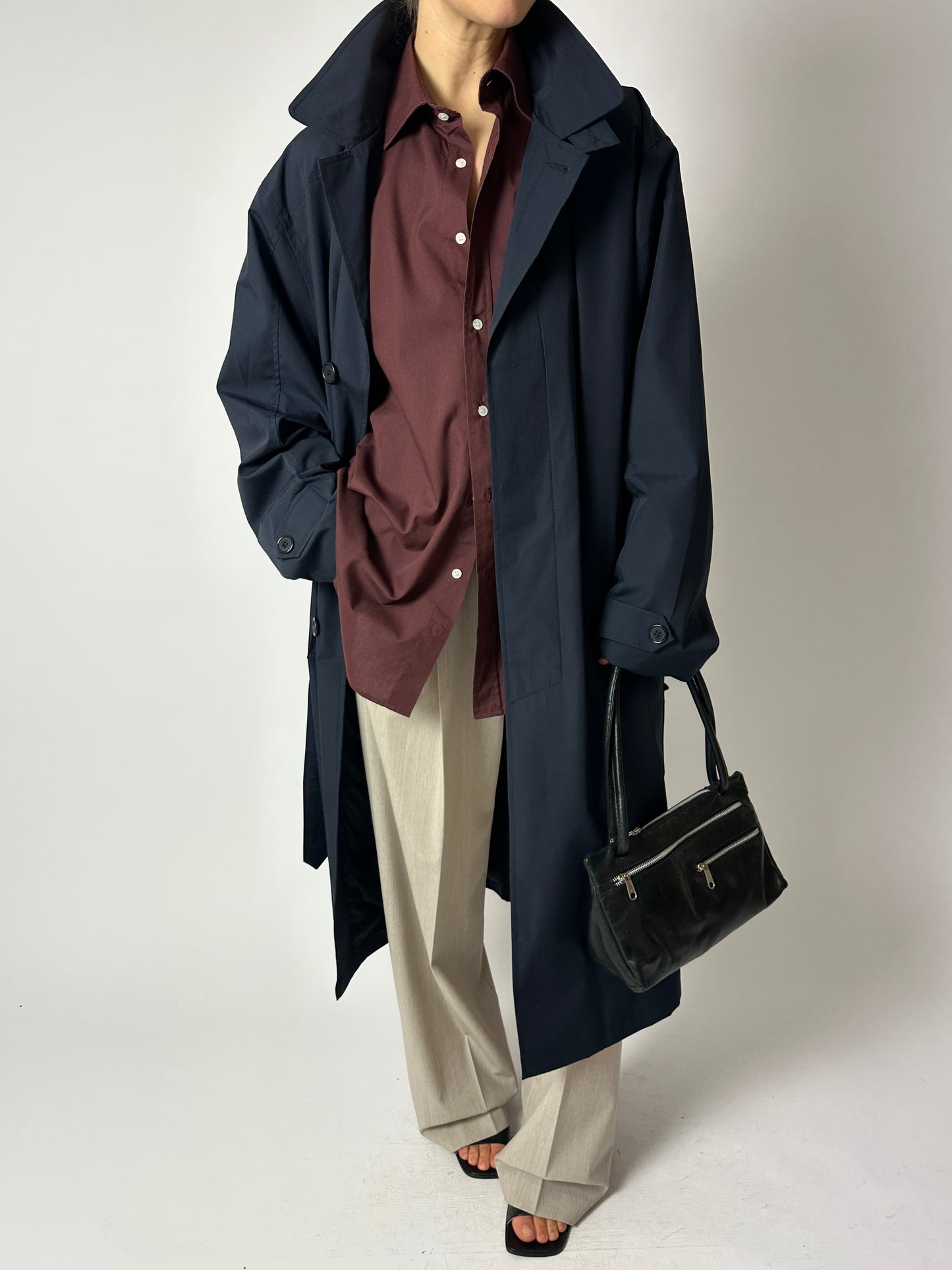 Oversized trench coat | Dark blue