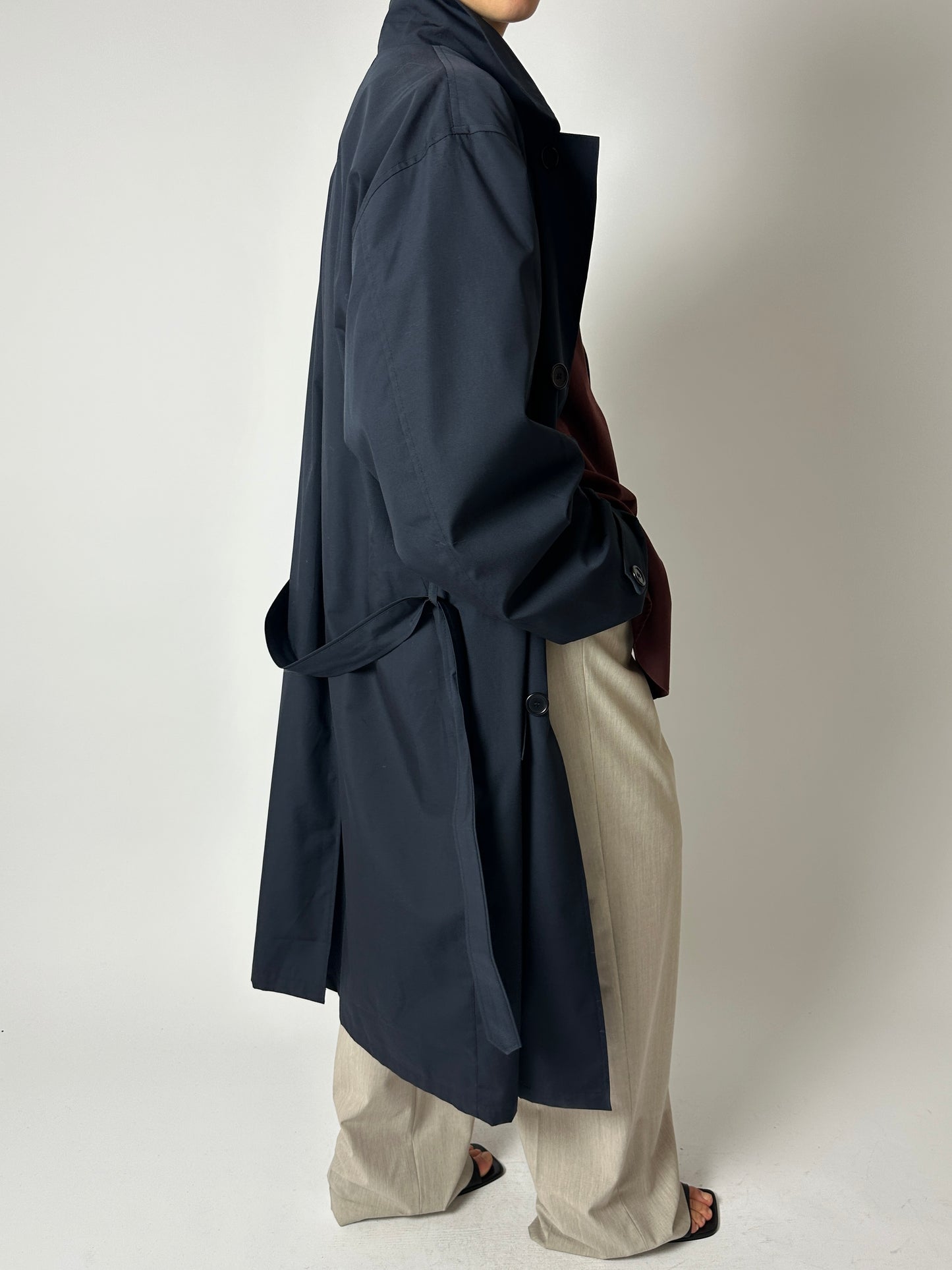 Oversized trench coat | Dark blue