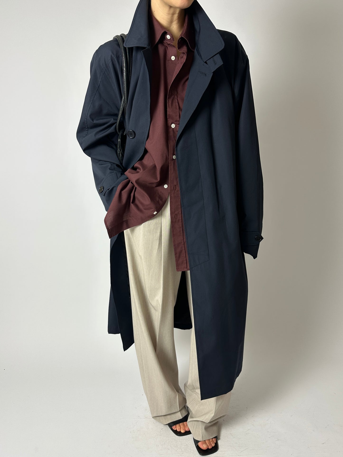 Oversized trench coat | Dark blue