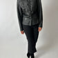 Leather fitted jacket | Black