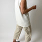 Knitted polo top | Off white