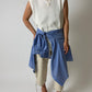 Knitted polo top | Off white