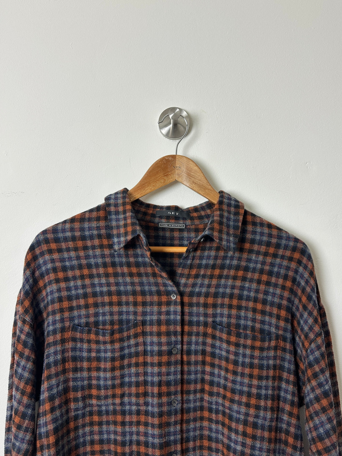 Relaxed checked shirt | Black / Brown