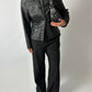 Leather fitted jacket | Black