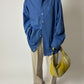 Oversized cotton shirt | Bright blue