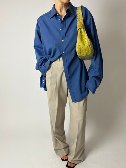 Oversized cotton shirt | Bright blue