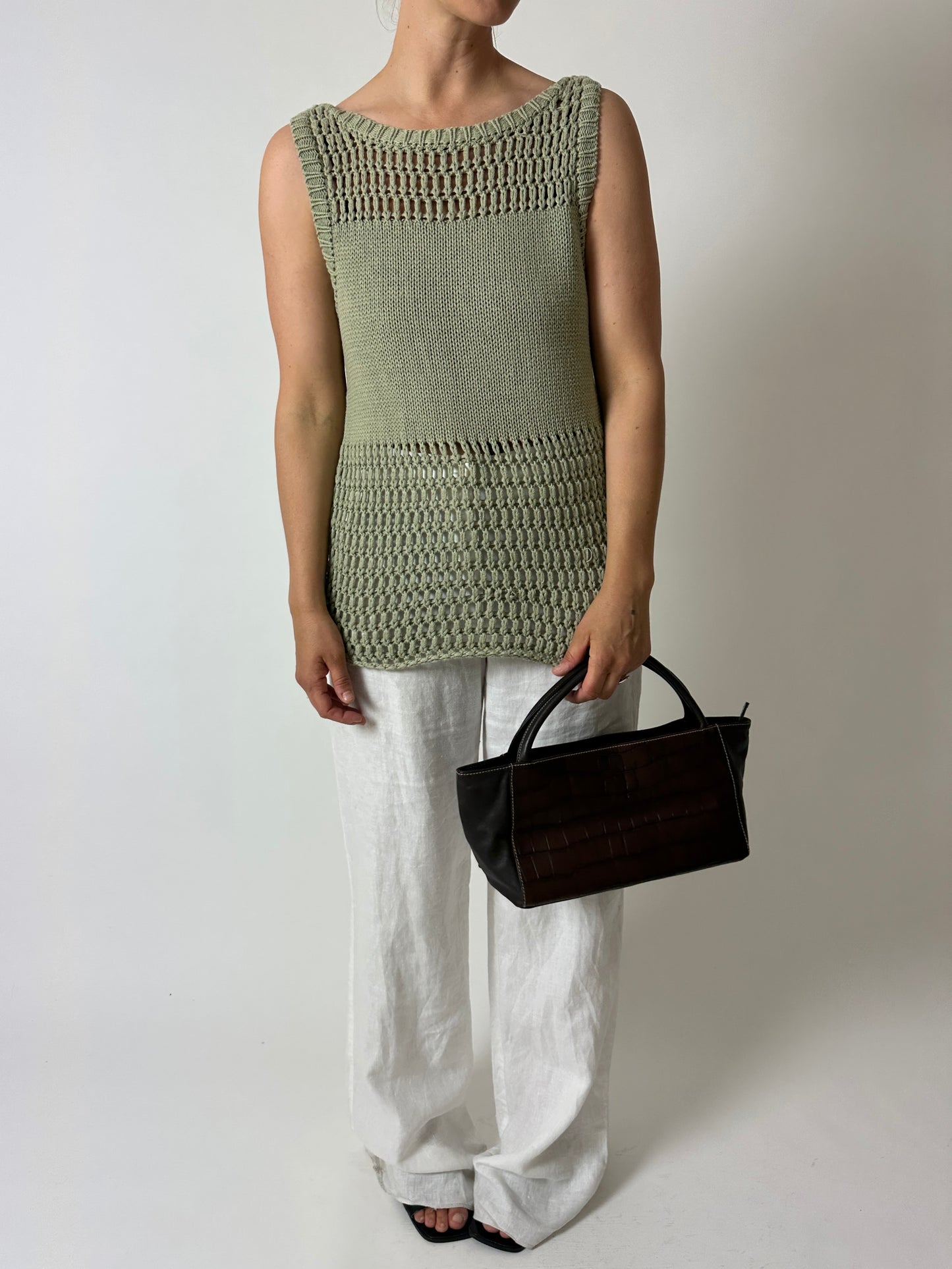 Chucky knitted top | Soft green