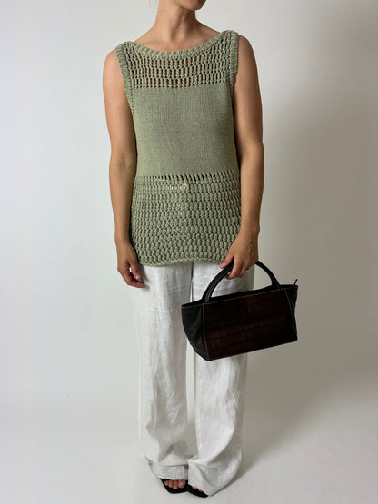 Chucky knitted top | Soft green
