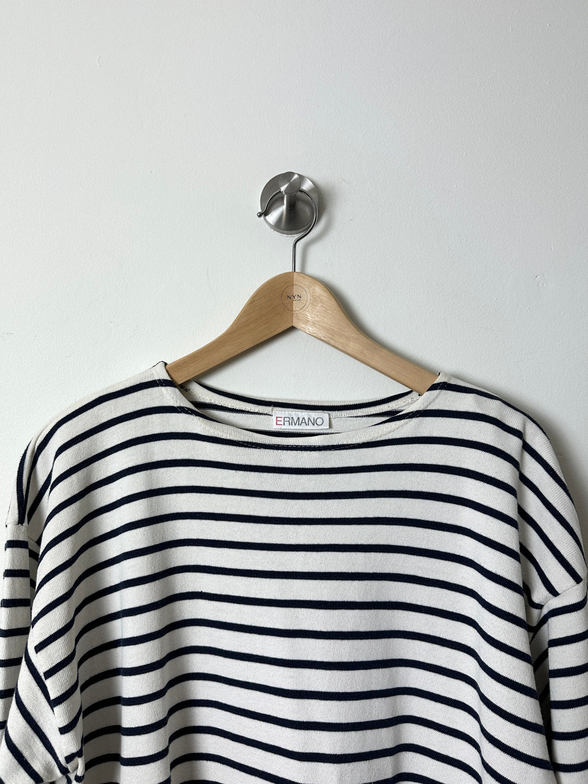Breton stripe long sleeve | Blue / Off white